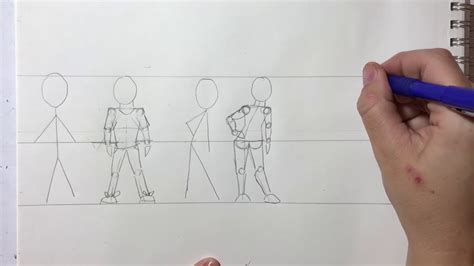 How To Transform Stick Man Into Human Figure Drawing Tutorial Youtube
