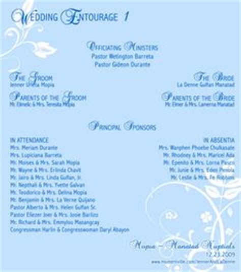 Have the entourage page designed to coordinate with main invitation page. Entourage Lineup | Weddings | Pinterest | Wedding ...