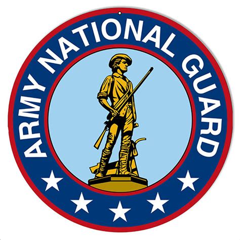 Army National Guard Military Round Metal Sign Pin Ups For Vets Store