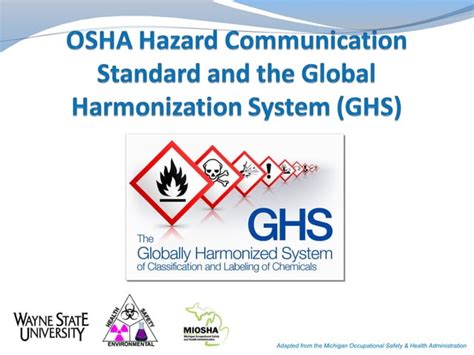 Osha Hazard Communication And Global Harmonization System Ghs Ppt