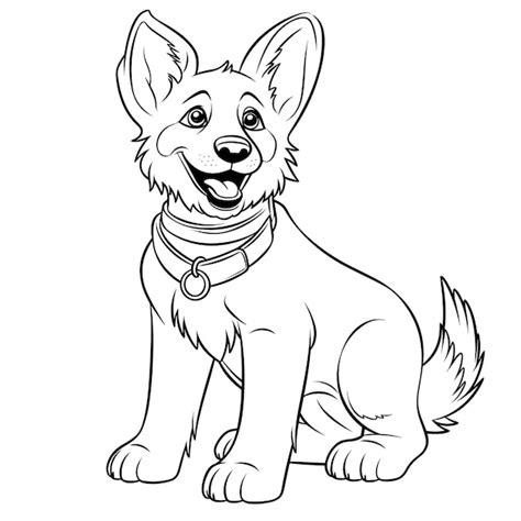 Premium Vector A Dog Colouring Book For Kids Vector Illustration