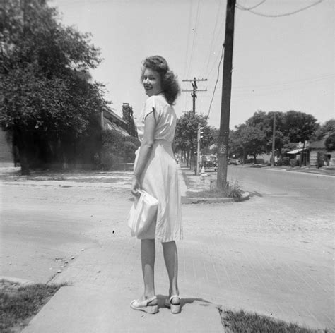 [photograph of a woman on a sidewalk] the portal to texas history