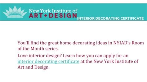 Interior Decorating Certificate From The New York Institute Of Photog