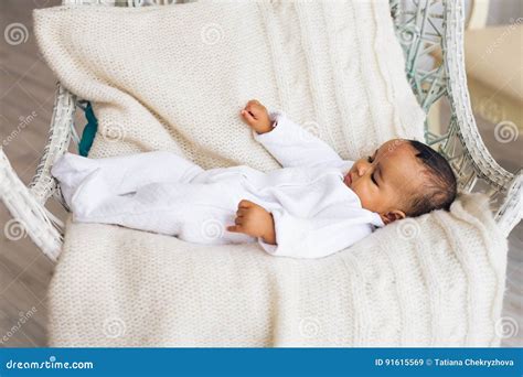 Adorable Little African American Baby Boy Smiling Black People Stock