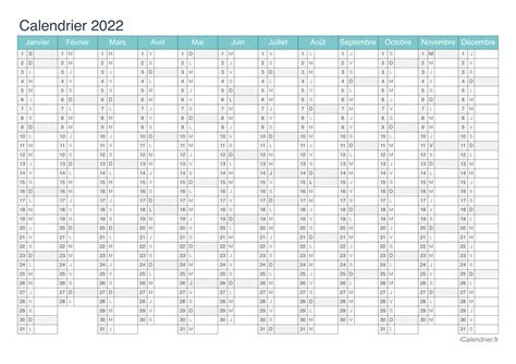 Calendrier 2022 à Imprimer Pdf Et Excel Icalendrier