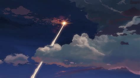 облака ночь Макото Синкай 5 сантиметров в секунду аниме скачать