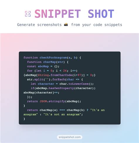 Snippet Shot Create Beautiful Screenshots From Code Snippets