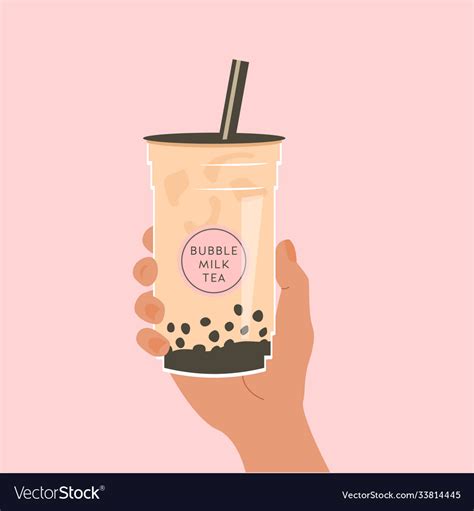 Hand Holding A Cup Famous Taiwanese Bubble Tea Vector Image