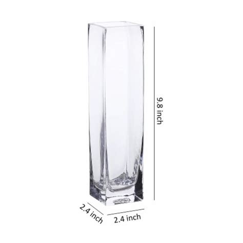 Whole Housewares 2 35x10 Clear Glass Vase Tall Square Block Vase 2 35x10inch Food 4 Less