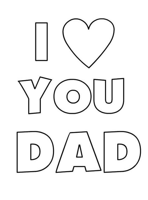 Printable Coloring Pages I Love You Love You Dad Coloring Page Free