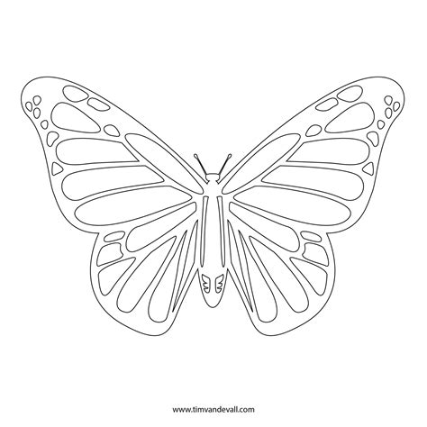Free Butterfly Stencil Monarch Butterfly Outline And Silhouette