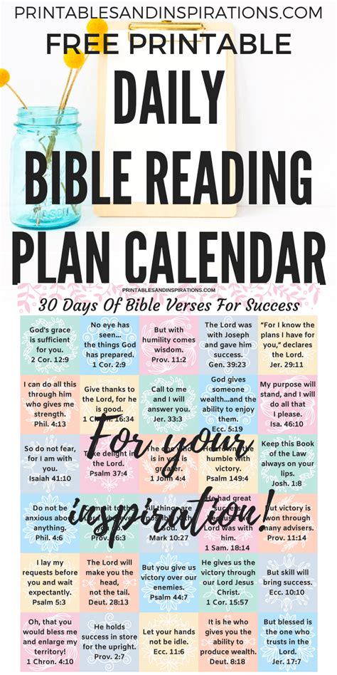 Free Daily Bible Reading Plan Calendar Printables And Inspirations
