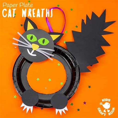Halloween Black Cat Wreath Craft Kids Craft Room