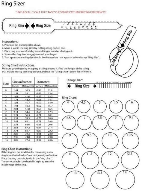 Free Printable Ring Sizer Uk Free Printable American Ring Size Chart