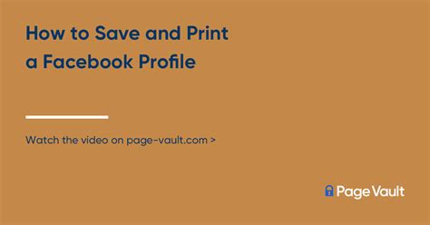 How To Save And Print A Facebook Profile Page Vault