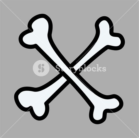 Crossed Bone Vector Cartoon Illustration Royalty Free Stock Image