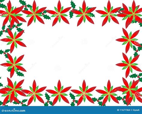 Christmas Border With Poinsettias Stock Images Image 11677364