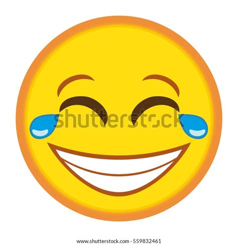 Smiley Laughing Hard Emoticon Laughing Tears Stock Vector Royalty Free