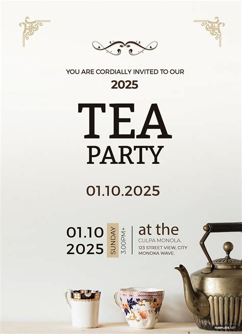Tea Party Invitation Template In Word Free Download