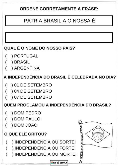 Atividades Independ Ncia Do Brasil S Escola