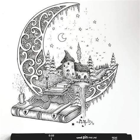 Tiny Worlds And Fantasy Architecture Unique Drawings Pen Art