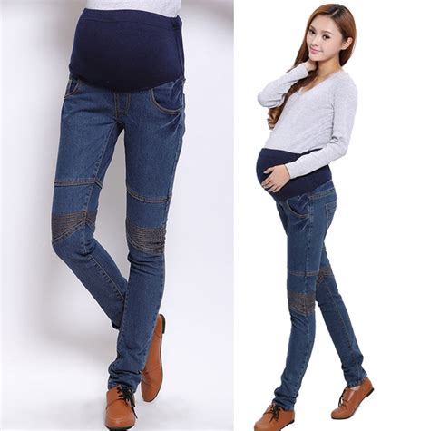 Slim Plus Size Maternity Jeans Pregnant Women Denim Belly Pants Long