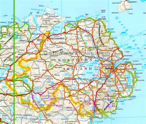 Map Northern Ireland Roads System Map