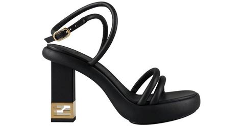 Fendi Baguette Heeled Sandals In Black Lyst