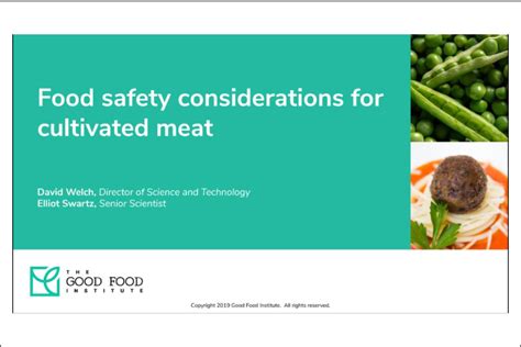 Food Safety Considerations In Cultivated Meat The Good Food Institute