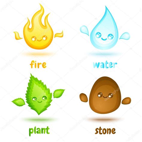 Icons Four Elements — Stock Vector © Serazetdinov 90311036