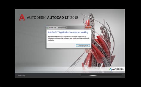 Error Autocad Lt Application Has Stopped Working Autocad 2018