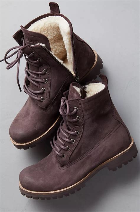 Womens Trista Shearling Lined Leather Hiker Boots Overland