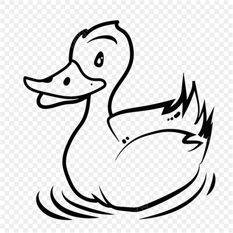 Cartoon Hand Drawn Black And White Duck Ai Vector Duck Drawing Duck