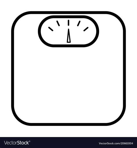 Weighing Scales Line Icon Simple Pictograph Vector Image