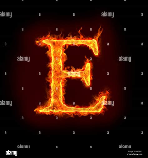 Fire Alphabets In Flame Letter E Stock Photo Alamy