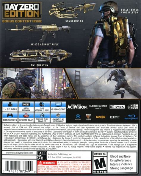 Call Of Duty Advanced Warfare Day Zero Edition 2014 Playstation 4