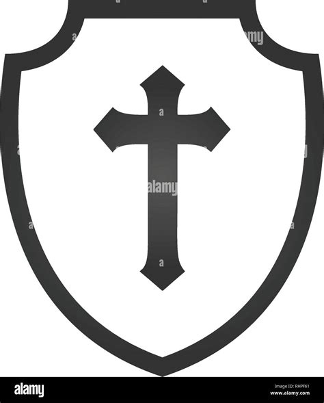 Christian Cross And Shield Of Faith Christian Church Vector Logo