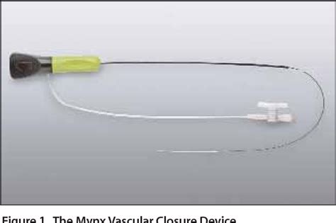 Figure 1 From The Mynx Vascular Closure Device Adopting Extravascular