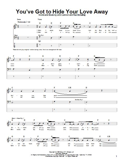The Beatles Youve Got To Hide Your Love Away Sheet Music Notes