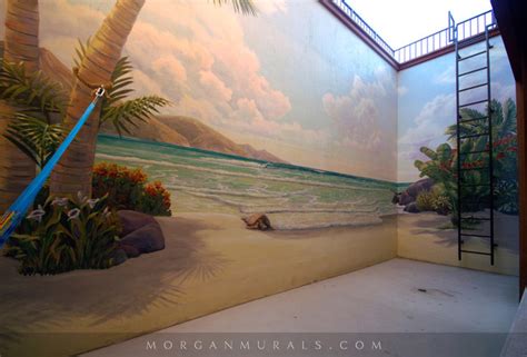 Hawaiian Paradise Retaining Wall Mural Mediterranean