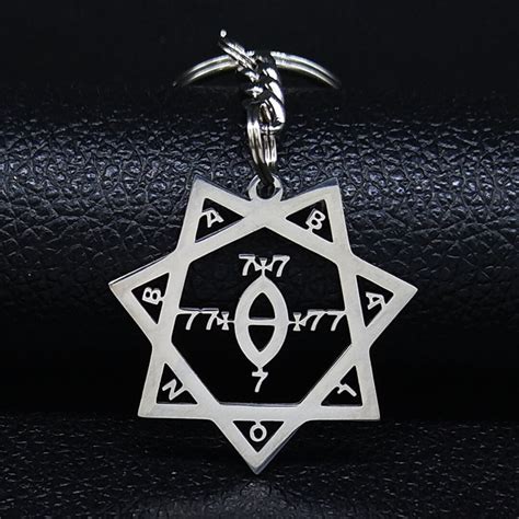Sigil Of Babalon Stainless Steel Keychains Womenmen Silver Etsy