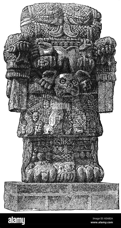 Dios de la guerra huitzilopochtli Imágenes de stock en blanco y negro