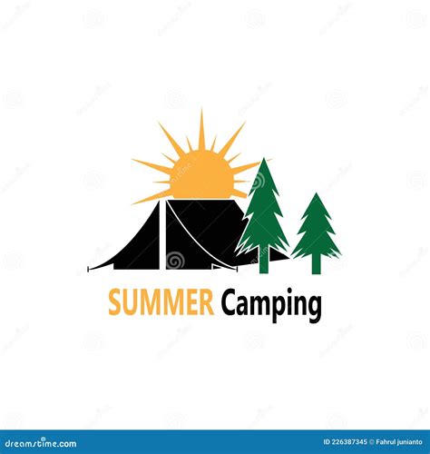 Summer Camp Icon And Symbol Vector Template Stock Vector Illustration