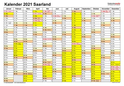 Dieser kalender 2021 entspricht der unten gezeigten grafik, also. Kalender 2021 Saarland: Ferien, Feiertage, PDF-Vorlagen