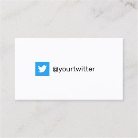 Twitter Social Media Modern Trendy Marketing Calling Card Business