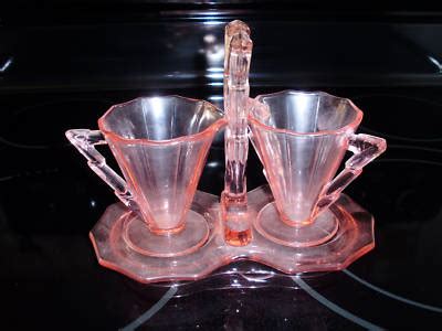 Nice Pink Depression Glass Creamer Sugar And Caddy Antique Price