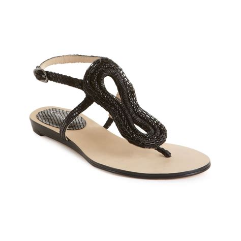 Calvin Klein Steffie Flat Dress Sandals In Black Lyst