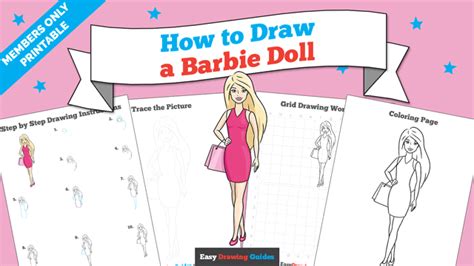barbie drawing step by step