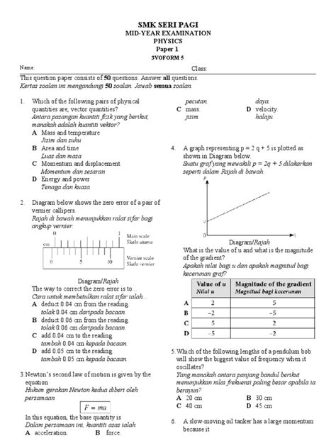Physics Form 5 Mid Year Paper