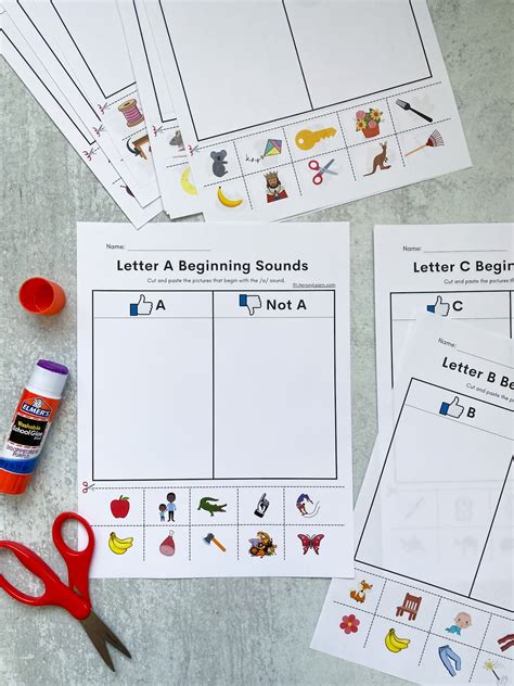 Beginning Sounds Cut And Paste Worksheets Literacy Learn
